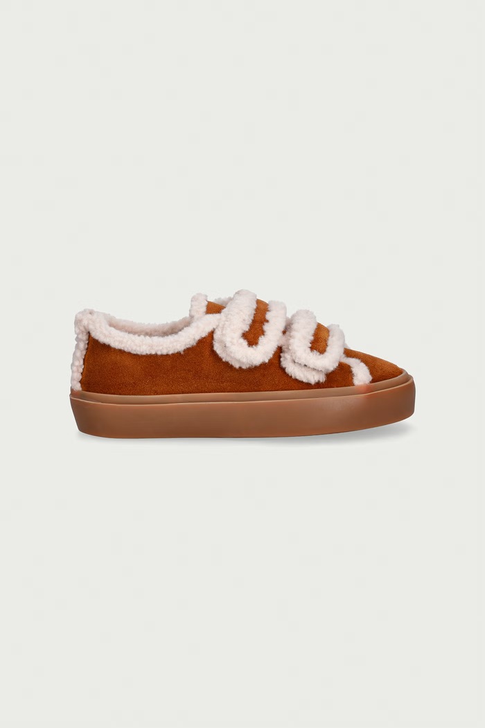 Inuikii SHEARLING LOW VELCRO tenisice za djecu od brušene kože 3001.001.0051.33.38. smeđa AW26