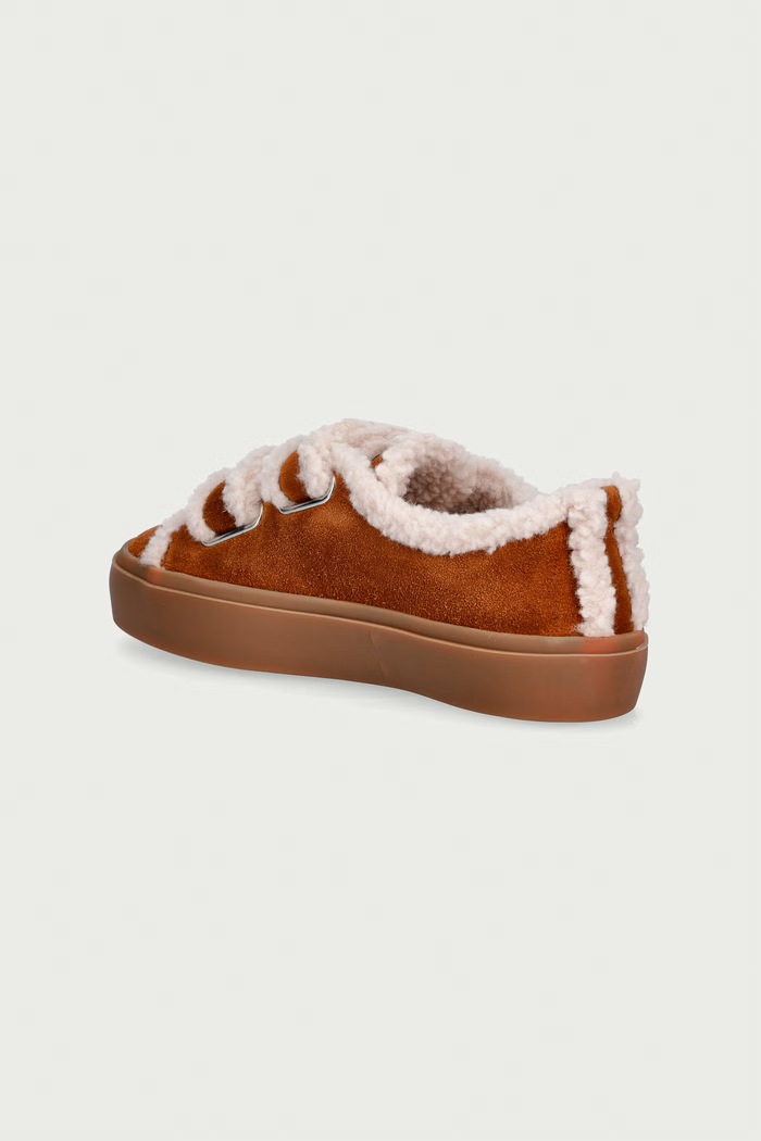 Dječaci Inuikii SHEARLING LOW VELCRO tenisice za djecu od brušene kože 3001.001.0051.33.38. smeđa