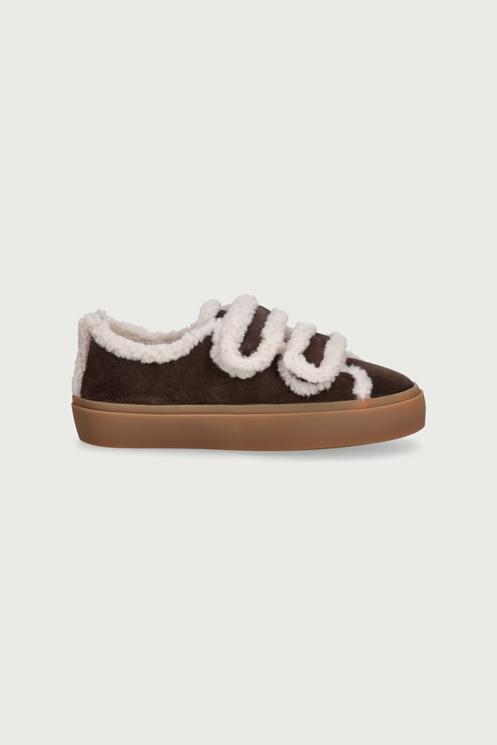 Inuikii SHEARLING LOW VELCRO tenisice za djecu od brušene kože 3001.001.0051.33.38. smeđa AW26
