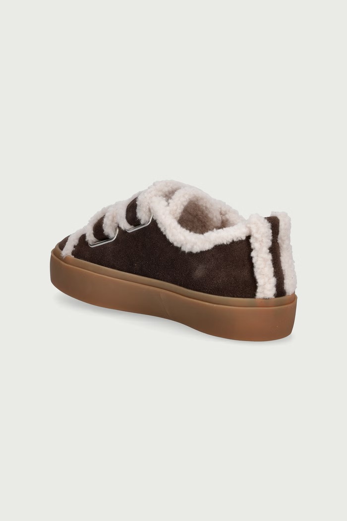 Dječaci Inuikii SHEARLING LOW VELCRO tenisice za djecu od brušene kože 3001.001.0051.33.38. smeđa