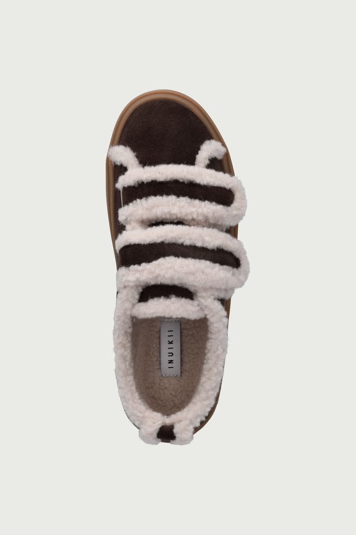 SHEARLING LOW VELCRO tenisice za djecu od brušene kože Inuikii 3001.001.0051.33.38. smeđa