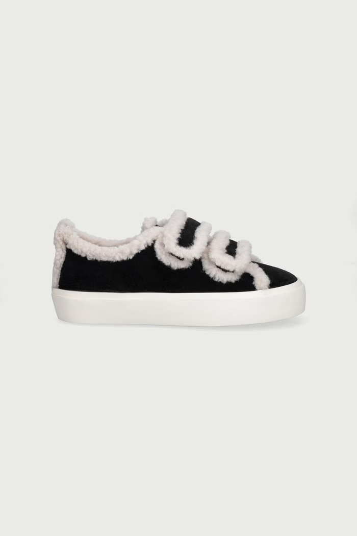 Inuikii SHEARLING LOW VELCRO sneakersy dziecięce zamszowe 3001.001.0051.33.38. czarny AW26