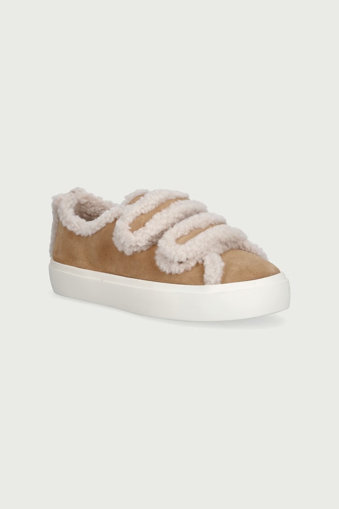 Inuikii SHEARLING LOW VELCRO sneakersy dziecięce zamszowe beżowy 3001.001.0051.30.32.