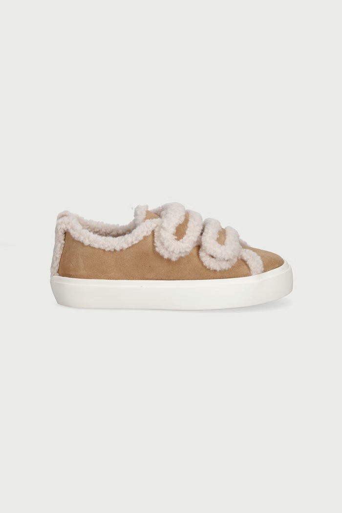 Inuikii SHEARLING LOW VELCRO sneakersy dziecięce zamszowe 3001.001.0051.30.32. beżowy AW26