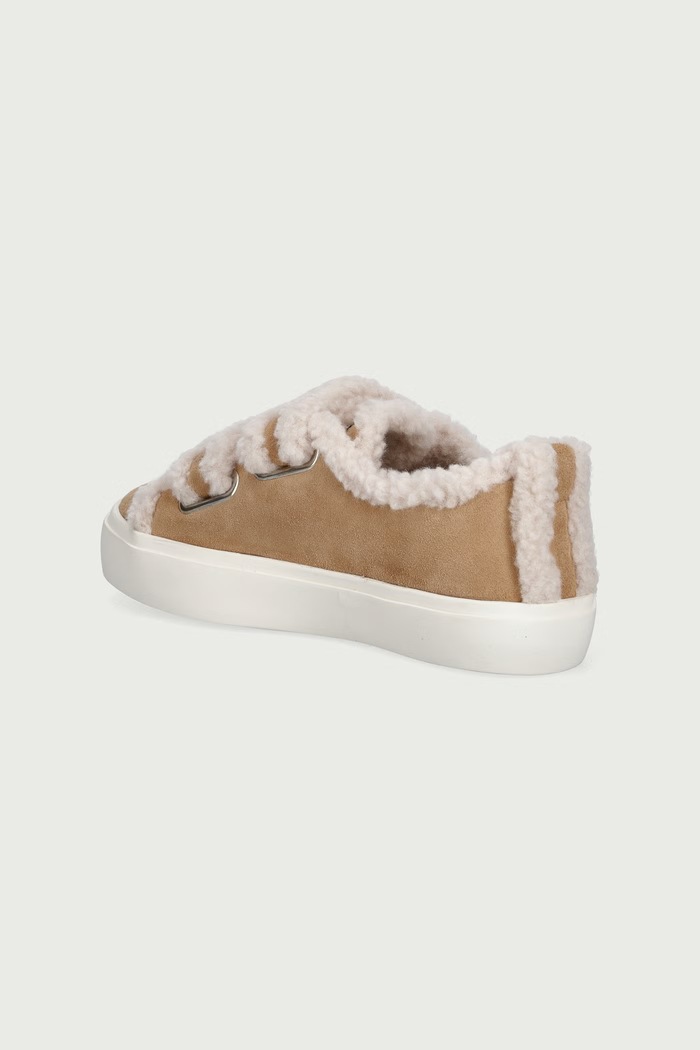 Κοριτσίστικα Inuikii SHEARLING LOW VELCRO sneakers παιδικά σουέτ 3001.001.0051.30.32. μπεζ