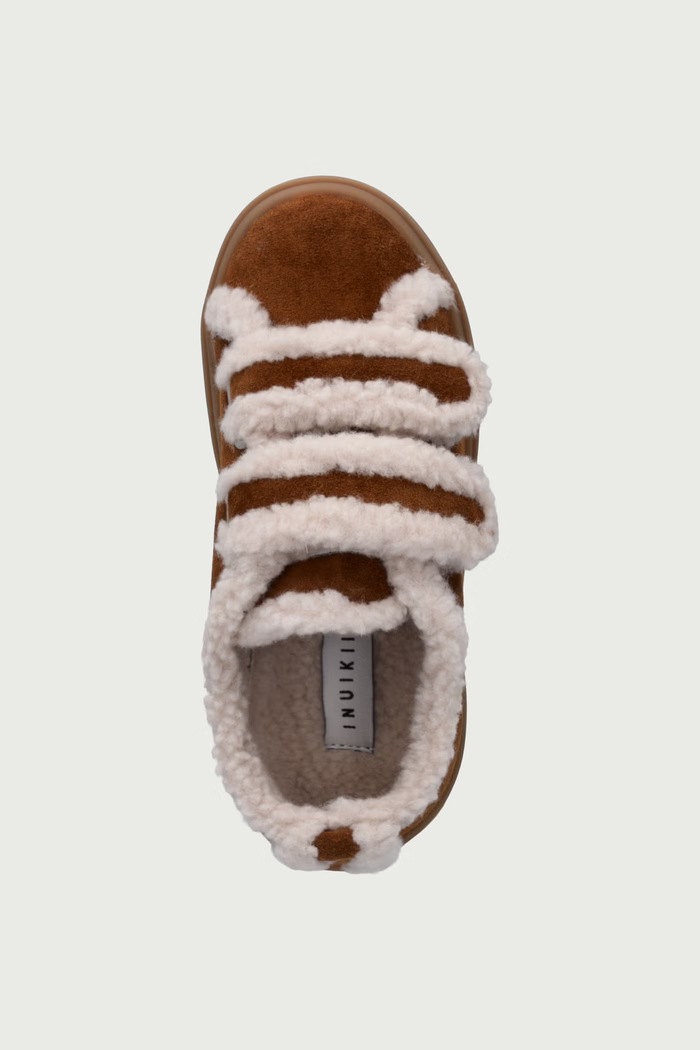 SHEARLING LOW VELCRO sneakers detské semišové Inuikii 3001.001.0051.30.32. hnedá