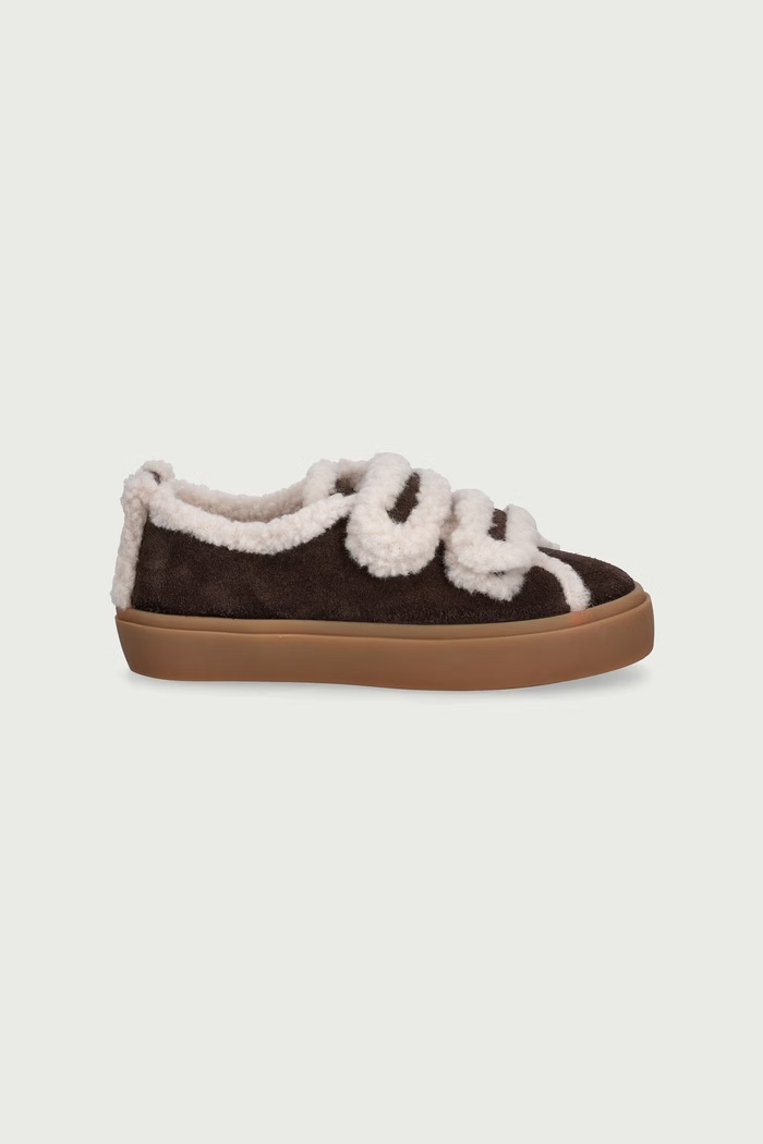 Inuikii SHEARLING LOW VELCRO sneakersy dziecięce zamszowe 3001.001.0051.30.32. brązowy AW26