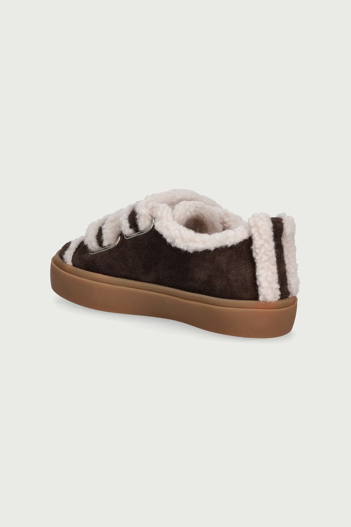 Κοριτσίστικα Inuikii SHEARLING LOW VELCRO sneakers παιδικά σουέτ 3001.001.0051.30.32. καφέ
