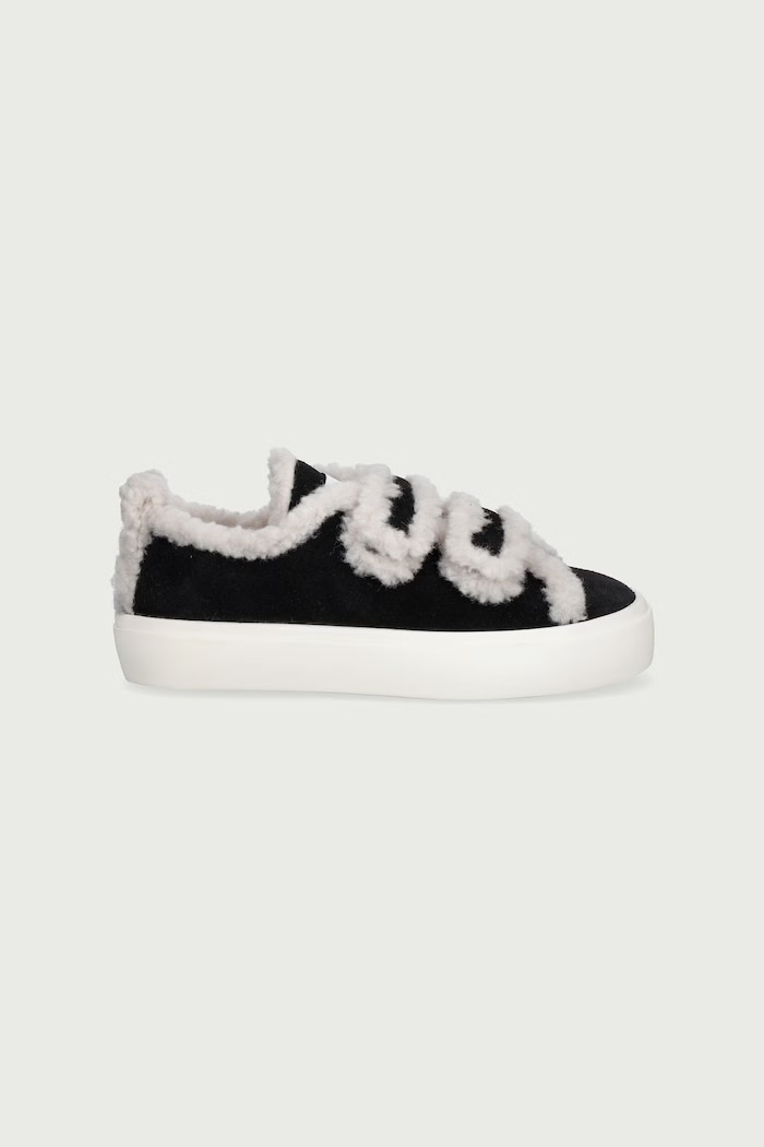 Inuikii SHEARLING LOW VELCRO маратонки за деца от велур 3001.001.0051.30.32. черен AW26