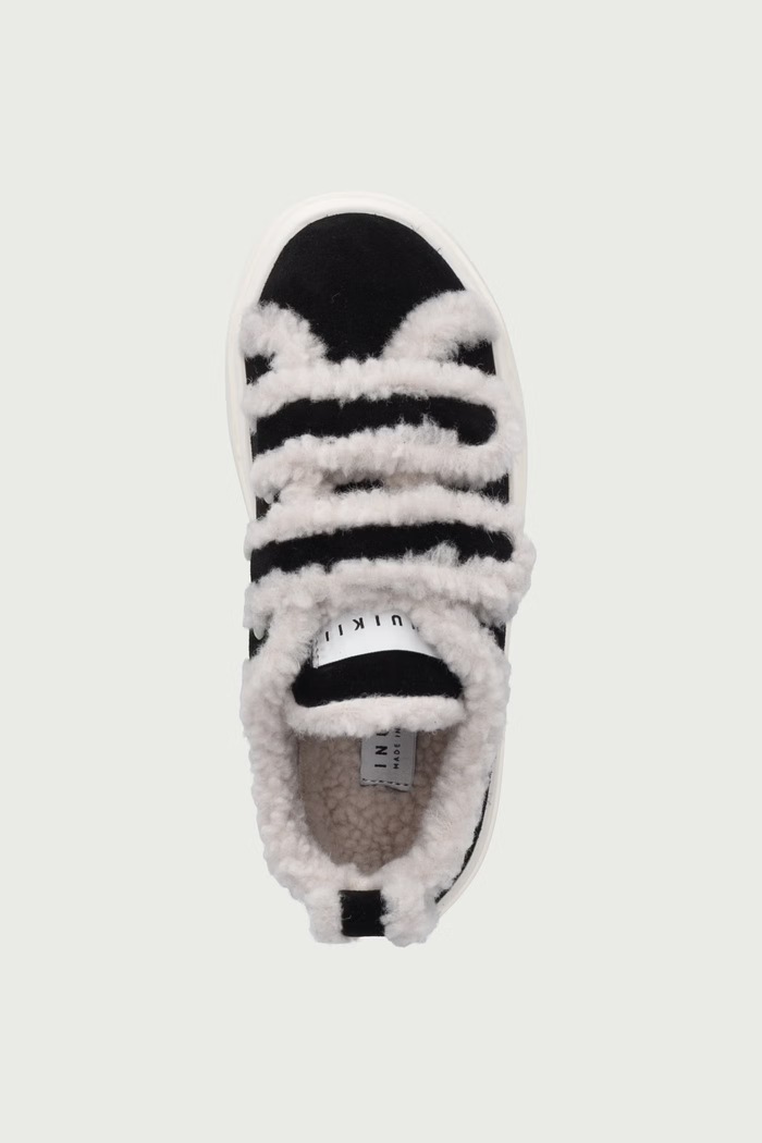 SHEARLING LOW VELCRO маратонки за деца от велур Inuikii 3001.001.0051.30.32. черен