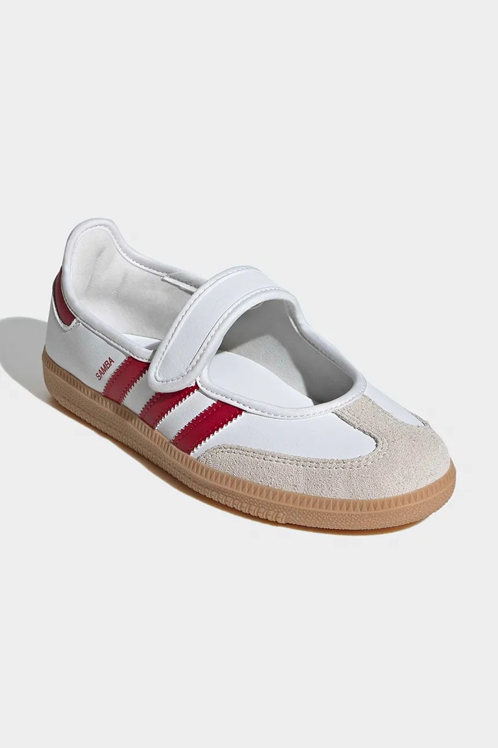 adidas Originals SAMBA JANE μπαλαρίνες Παιδικές δερμάτινες KJ2658 λευκό AW26