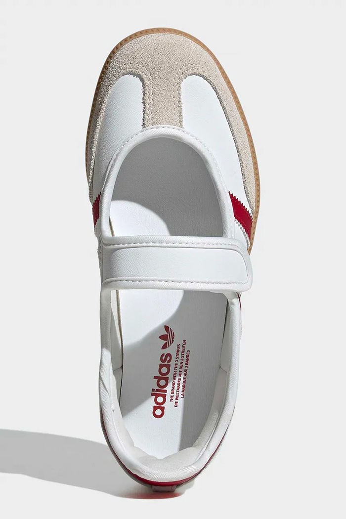 adidas Originals SAMBA JANE μπαλαρίνες Παιδικές δερμάτινες KJ2658 λευκό