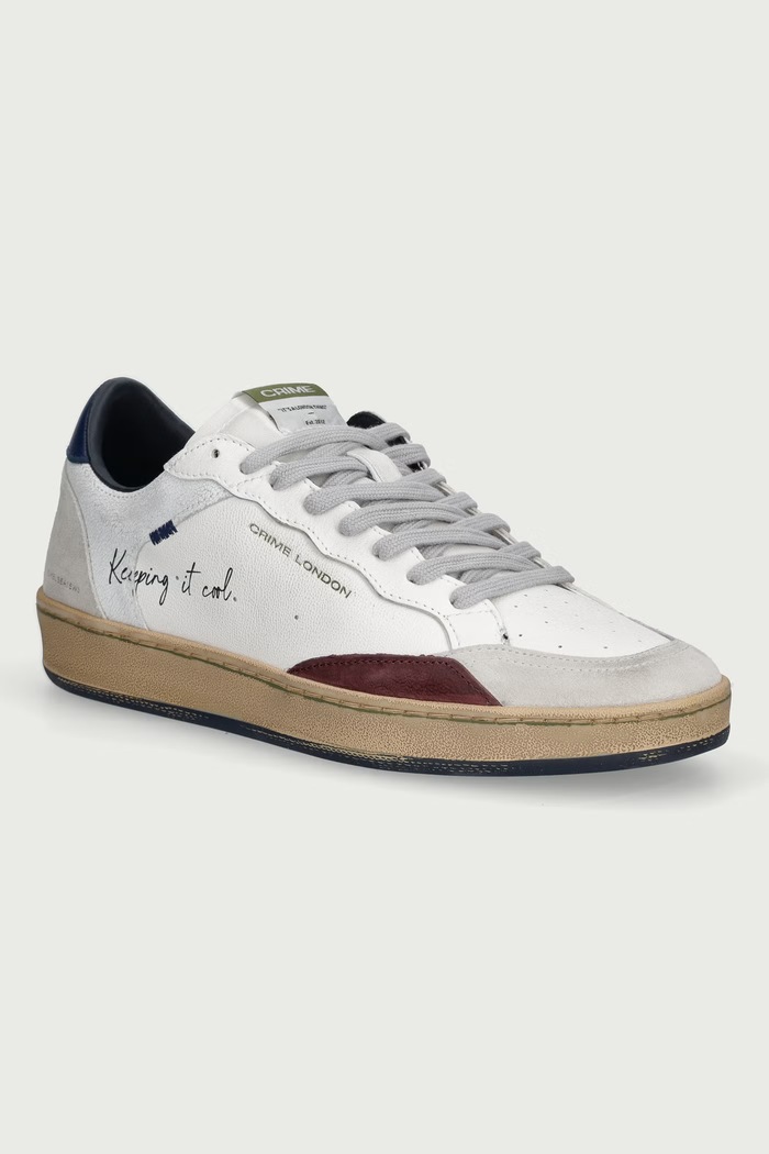 Crime London CHELSEA sneakersy męskie skórzane biały 10201AA9.10