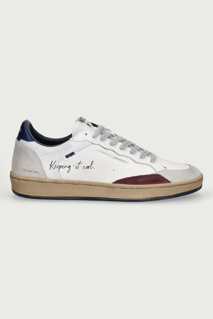Crime London CHELSEA sneakersy męskie skórzane 10201AA9.10 biały AW26