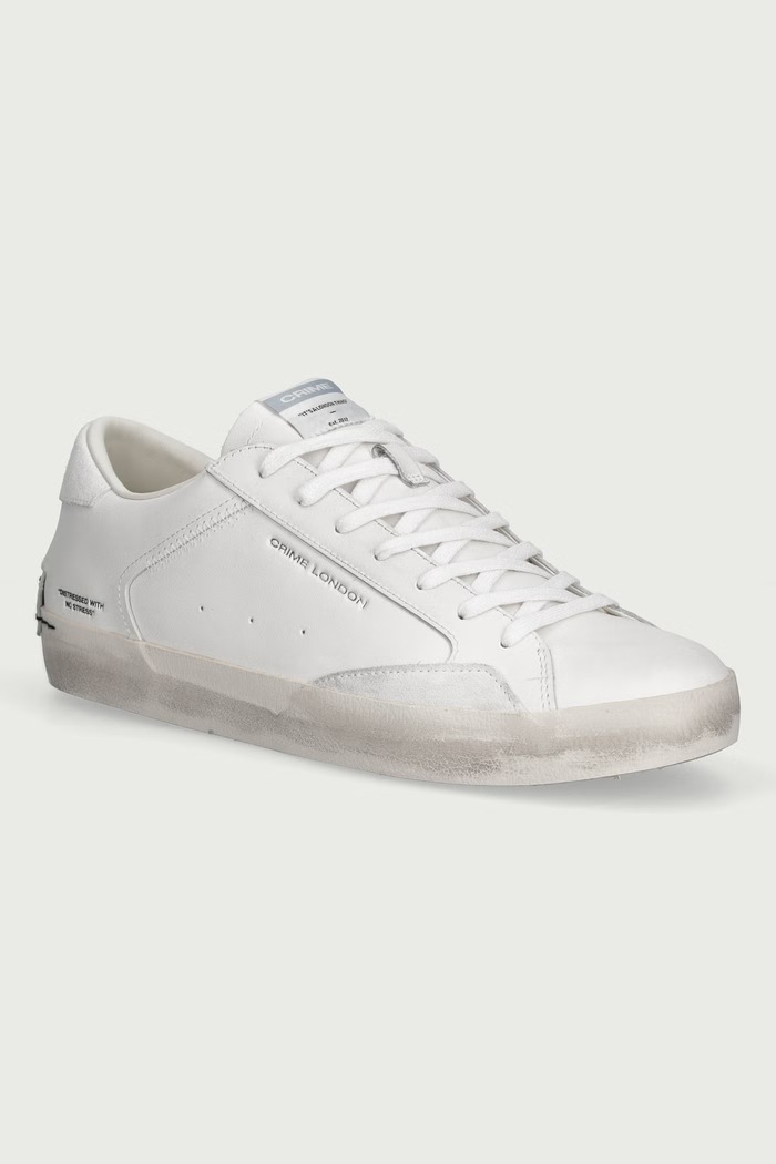 Crime London DISTRESSED sneakersy męskie skórzane biały 16014PP5.10