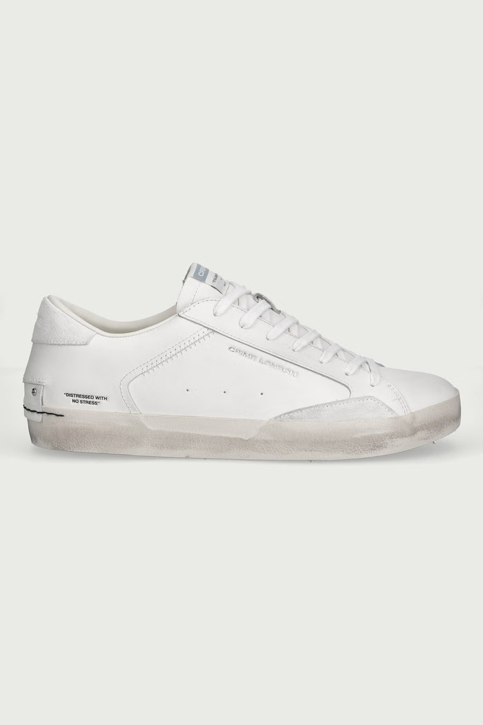 Crime London DISTRESSED sneakersy męskie skórzane 16014PP5.10 biały AW26