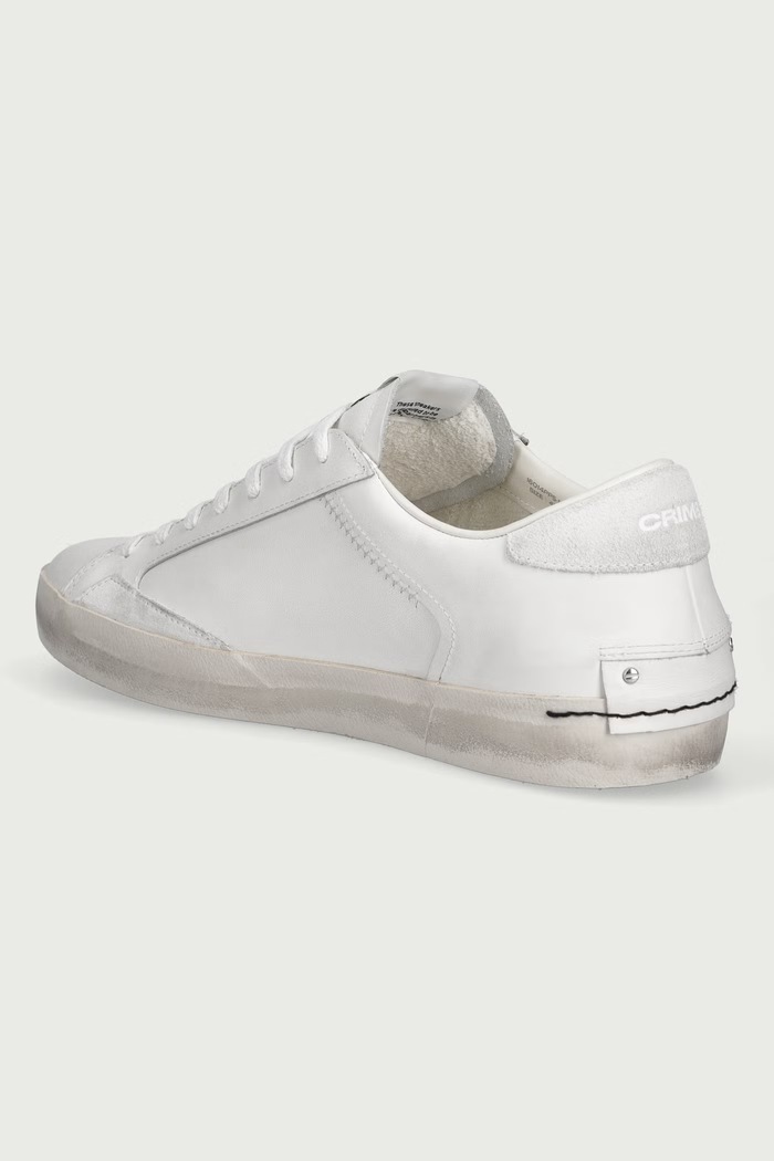 Obuwie Crime London DISTRESSED sneakersy męskie skórzane 16014PP5.10 biały