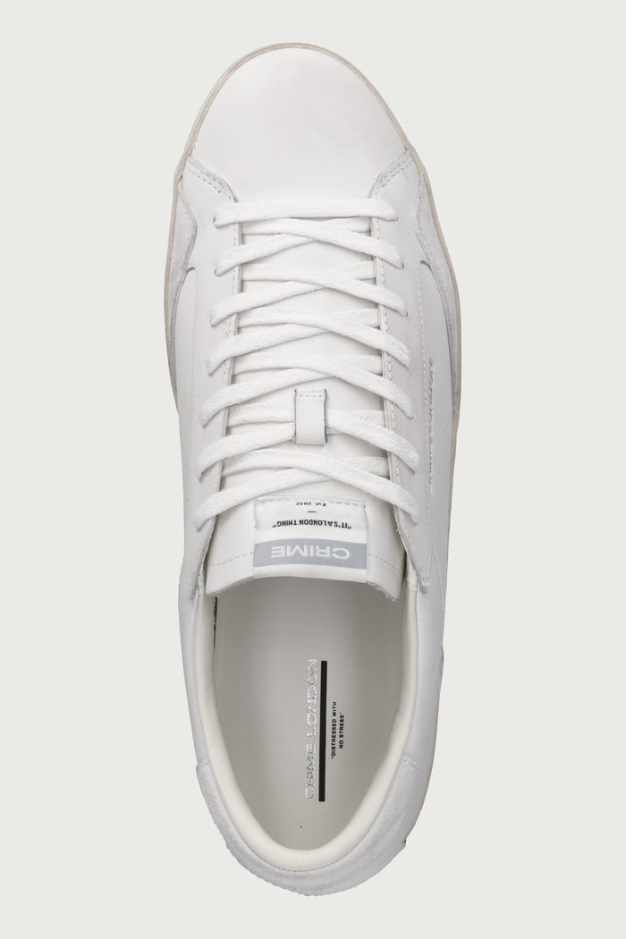 DISTRESSED sneakersy męskie skórzane Crime London 16014PP5.10 biały