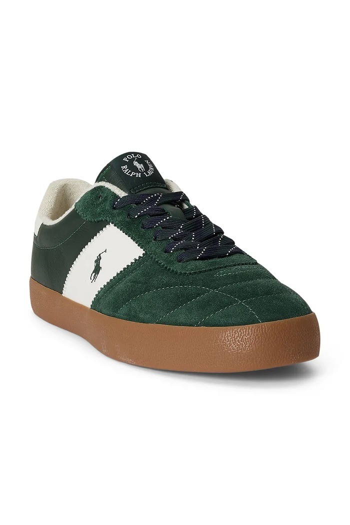 Polo Ralph Lauren Sneakersy męskie skórzane 816P15847001 zielony AW26