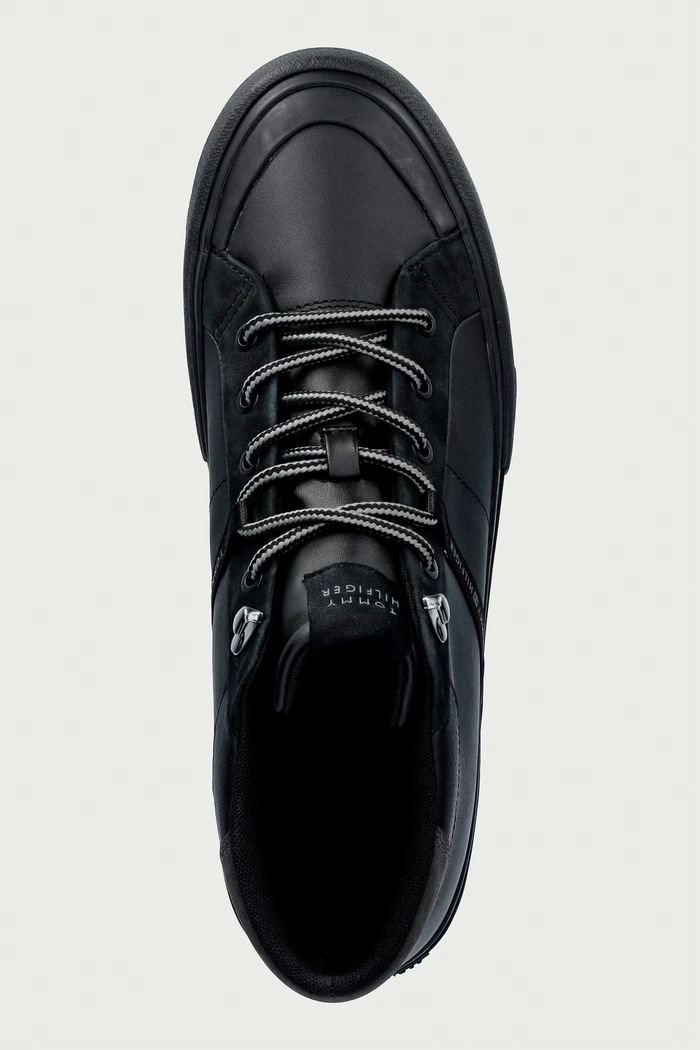 HARLEM STREET CLEAT WINTER sneakersy męskie skórzane Tommy Hilfiger FM0FM05954 czarny