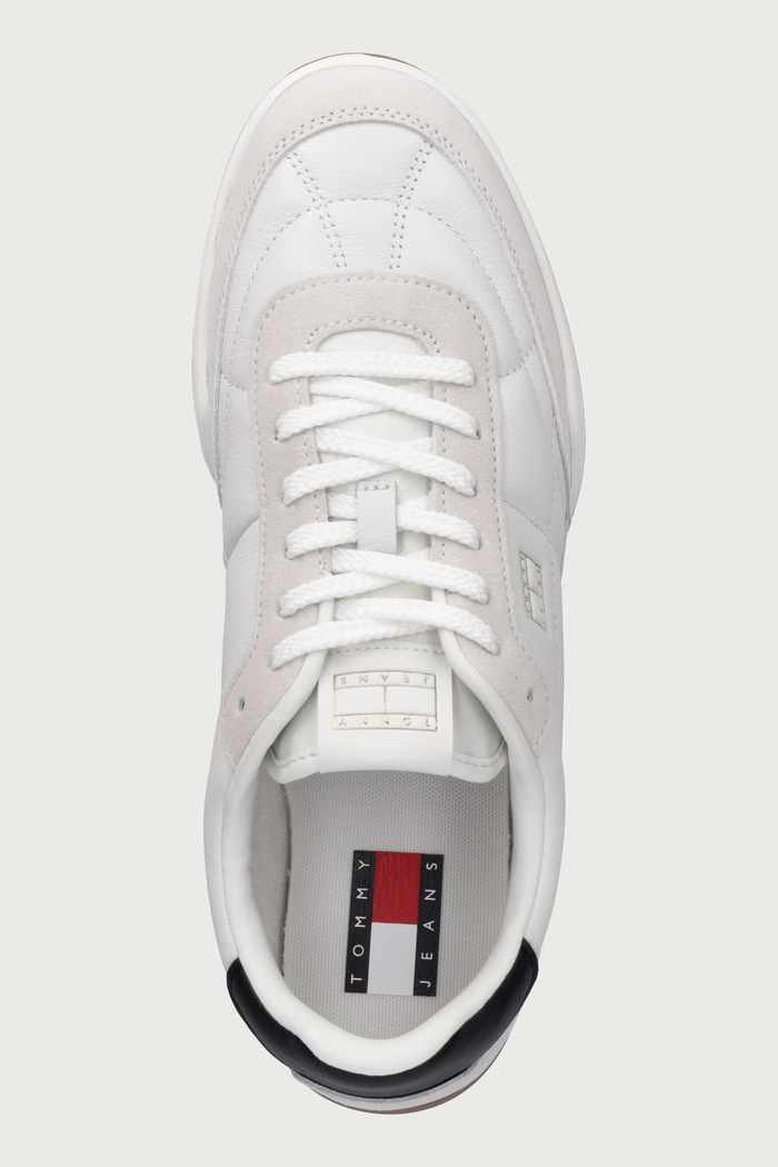 TOMMY JEANS LOW LTH sneakersy męskie skórzane Tommy Jeans EM0EM01794 beżowy