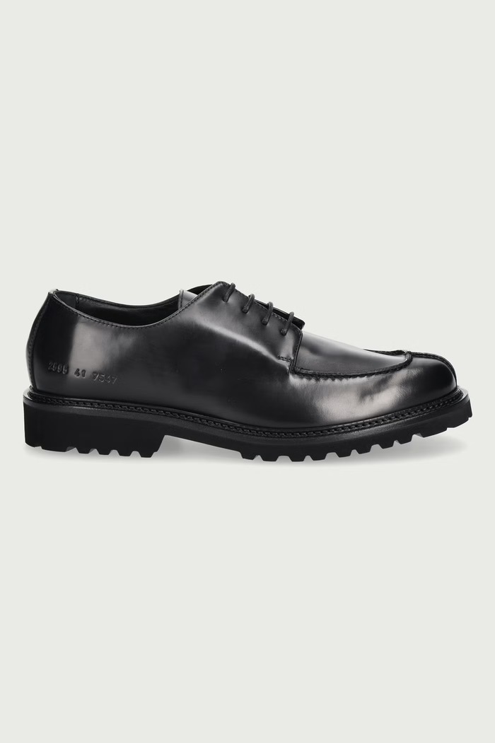 Common Projects Apron Derby półbuty męskie skórzane 2595 czarny AW26