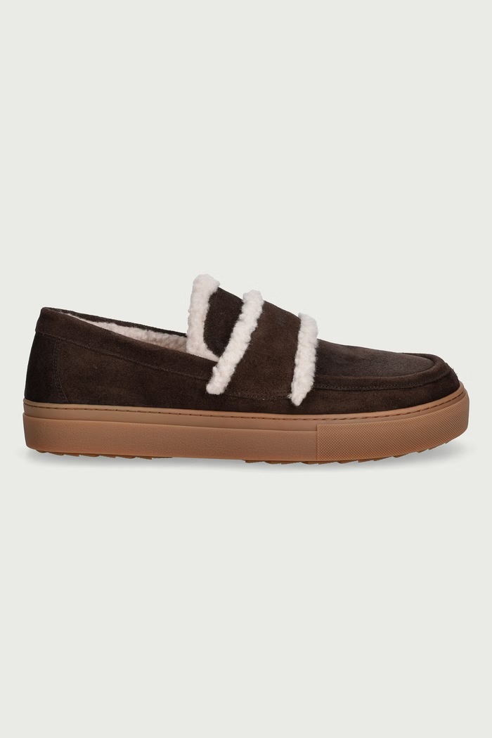 Inuikii Mokasyny damskie zamszowe Shearling Loafer 2006.003.0011.152 brązowy AW26
