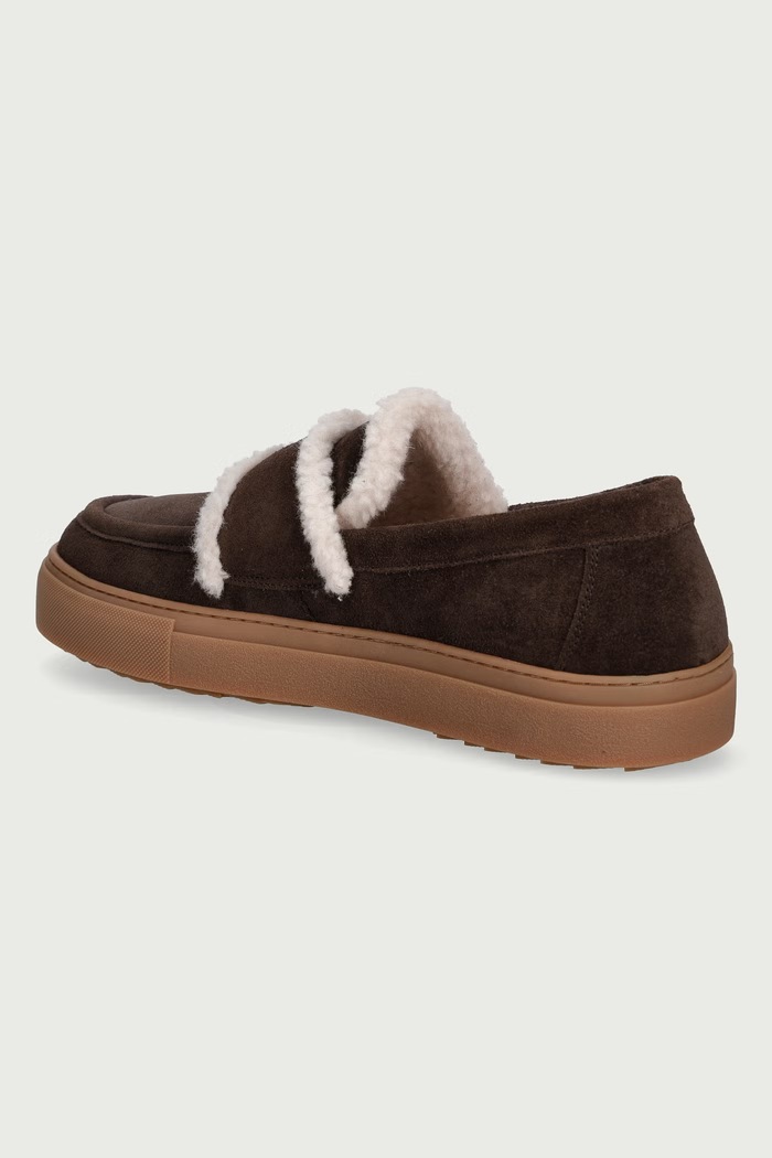 Obuwie Inuikii Mokasyny damskie zamszowe Shearling Loafer 2006.003.0011.152 brązowy