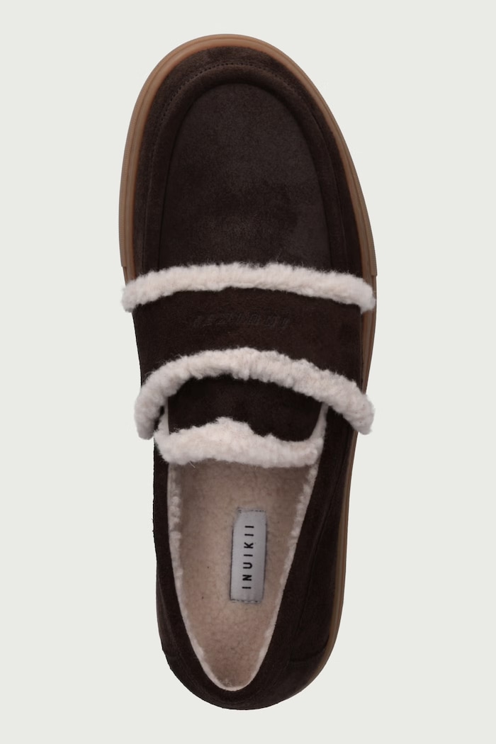 Mokasyny damskie zamszowe Shearling Loafer Inuikii 2006.003.0011.152 brązowy