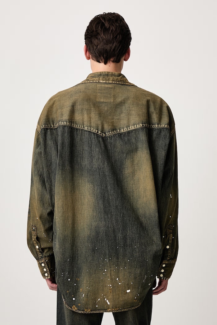 Abbigliamento Maison MIHARA YASUHIRO Camicia in jeans da uomo A17SH027 blu navy
