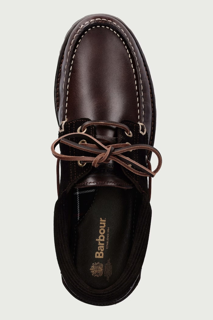 Deck Boat Shoe dress shoes men's leather Barbour MFO0795BR98 brown