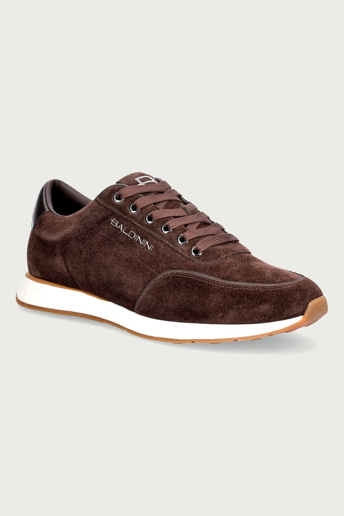 Baldinini sneakersy męskie zamszowe brązowy U7B403T1CRAB.3170