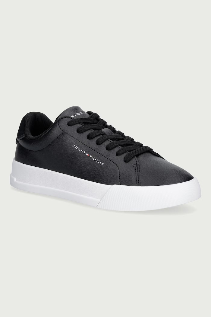 Tommy Hilfiger TH COURT CORE sneakers pentru bărbați din piele negru FM0FM05904