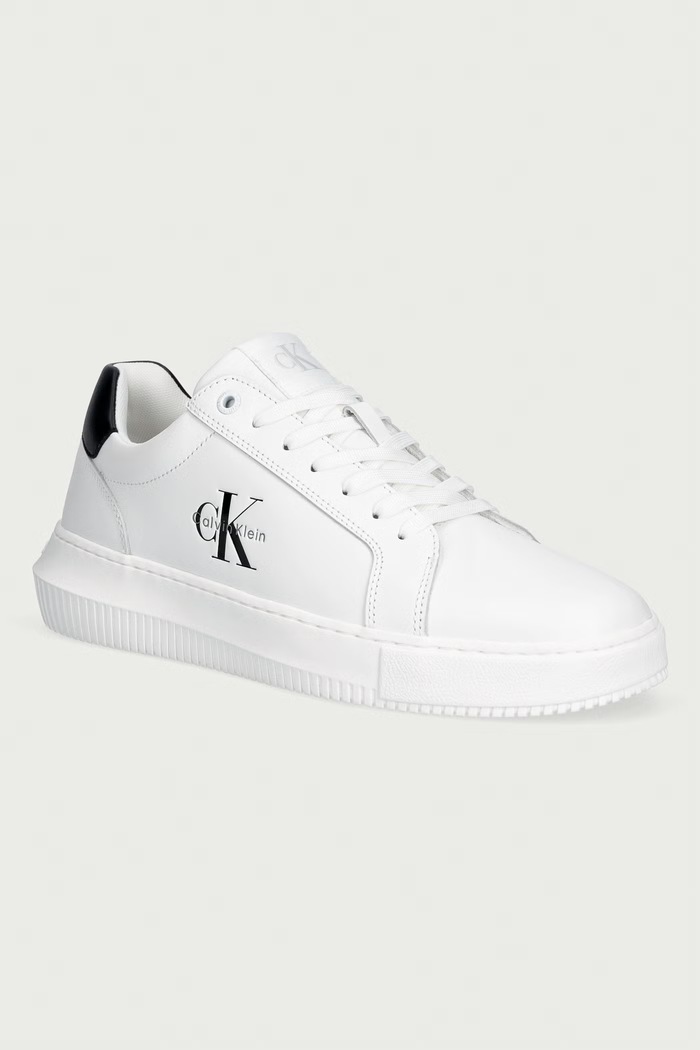 Calvin Klein CHUNKY CUPSOLE MONO LTH sneakers ανδρικά δερμάτινα λευκό YM0YM013170LD