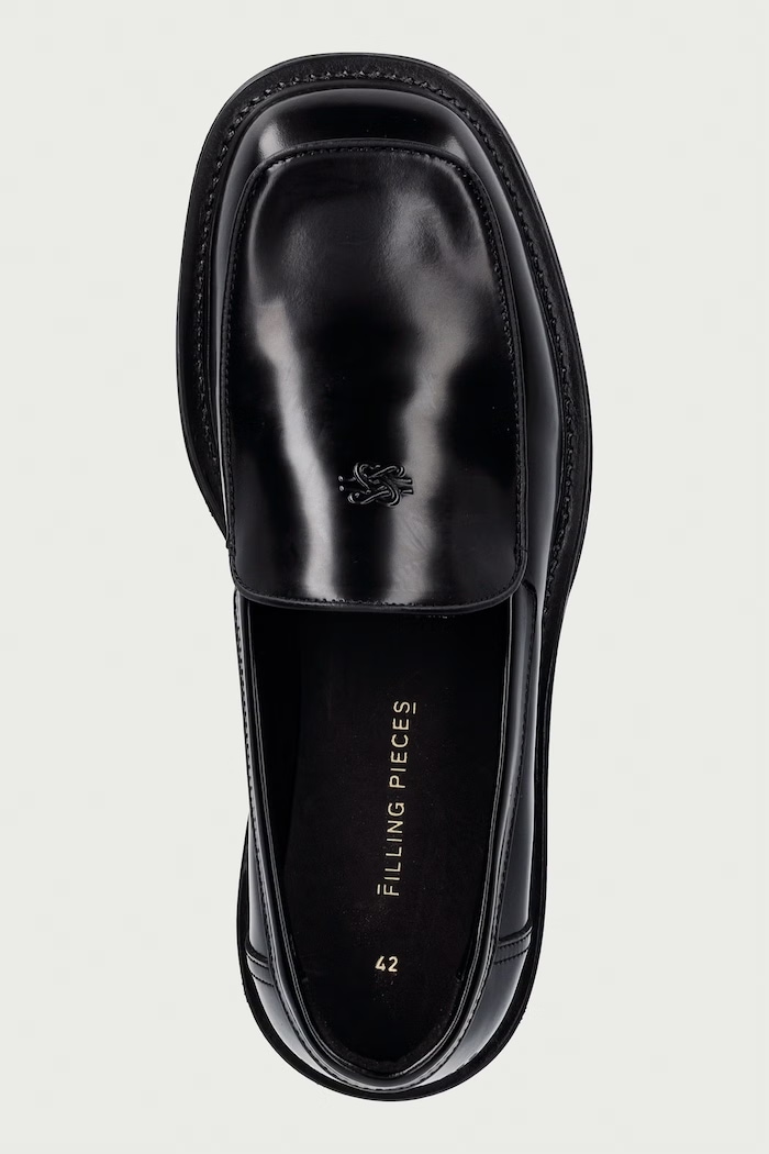 Filling Pieces mokasyny męskie skórzane czarny 122611345323