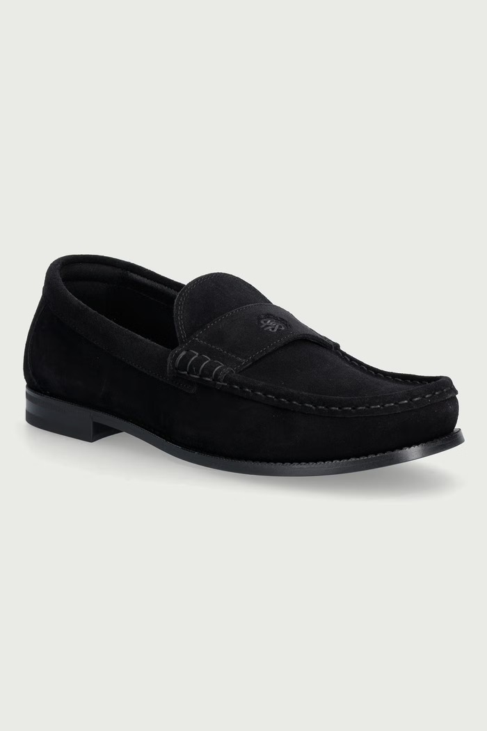 Filling Pieces Mokasyny męskie zamszowe czarny 122611343214
