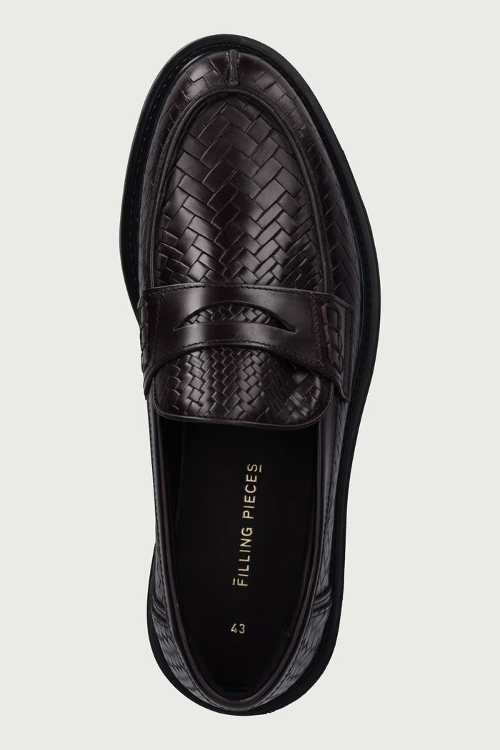 Mokasyny męskie skórzane Filling Pieces 122611303350 brązowy
