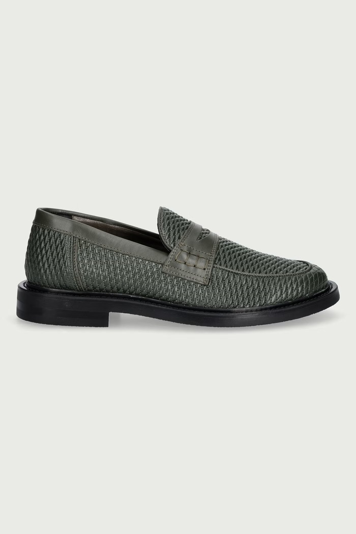 Filling Pieces Loafersy męskie skórzane 122611303202 zielony AW26