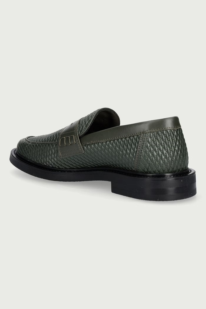 Obuwie Filling Pieces Loafersy męskie skórzane 122611303202 zielony