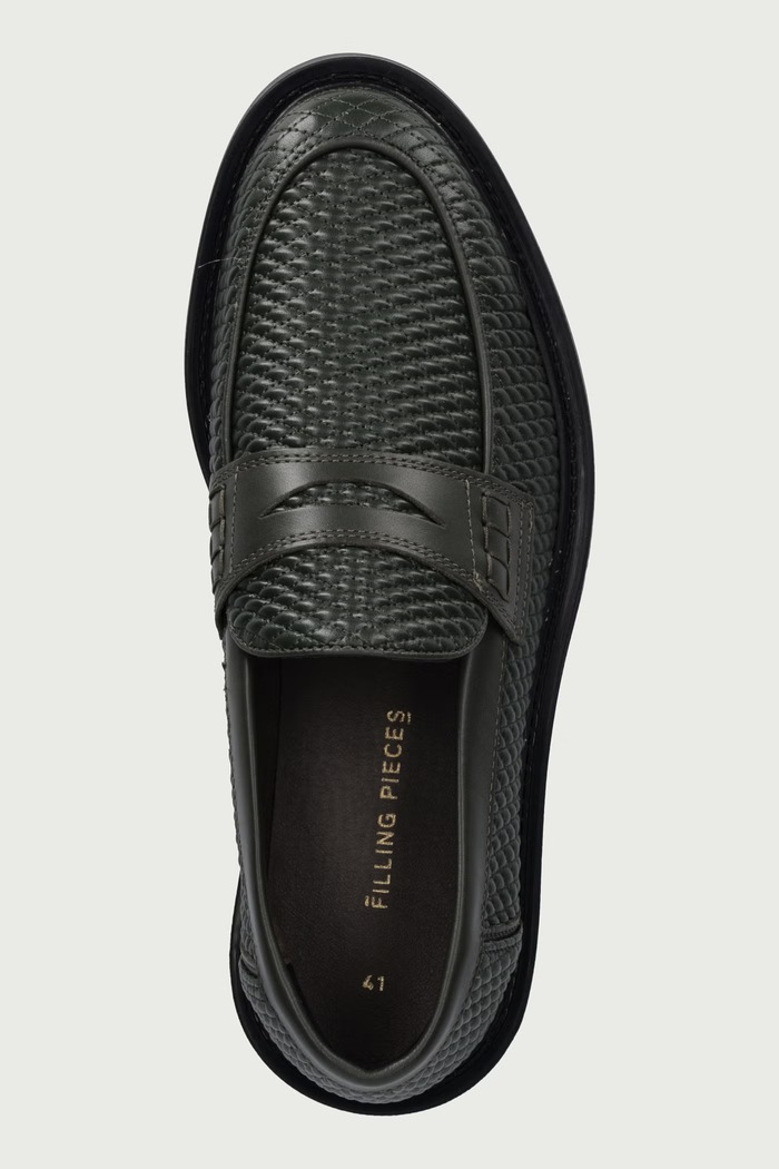 Loafersy męskie skórzane Filling Pieces 122611303202 zielony
