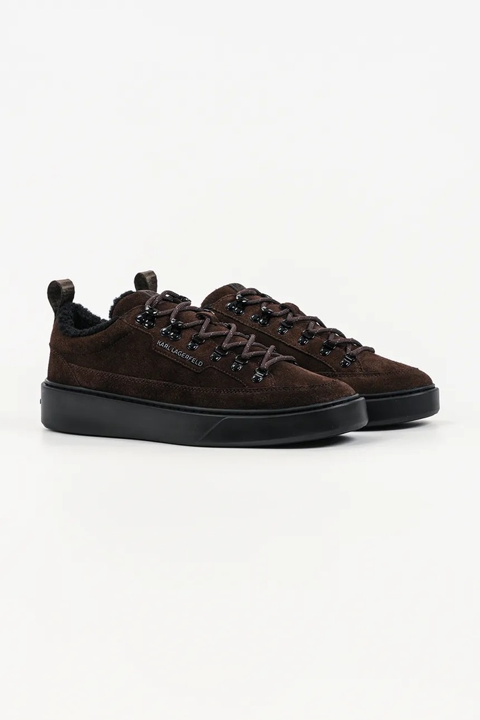Karl Lagerfeld Flint sneakersy męskie zamszowe KL53322L.544 brązowy AW26