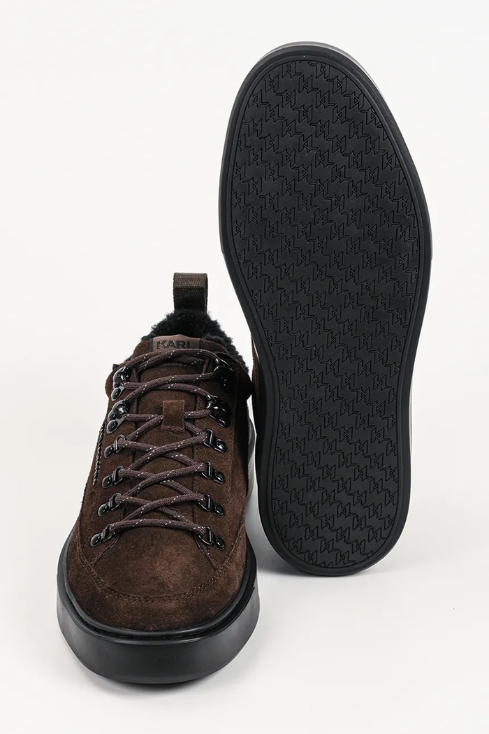 Flint sneakersy męskie zamszowe Karl Lagerfeld brązowy KL53322L.544