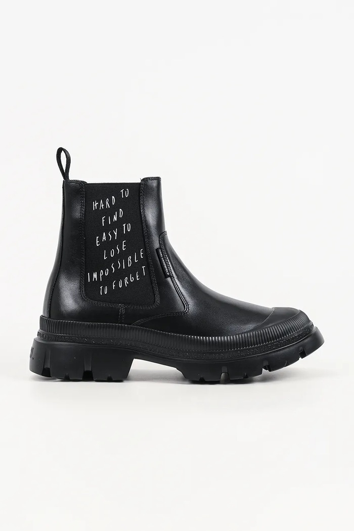 Karl Lagerfeld Sztyblety męskie skórzane Trekka czarny KL25239.000