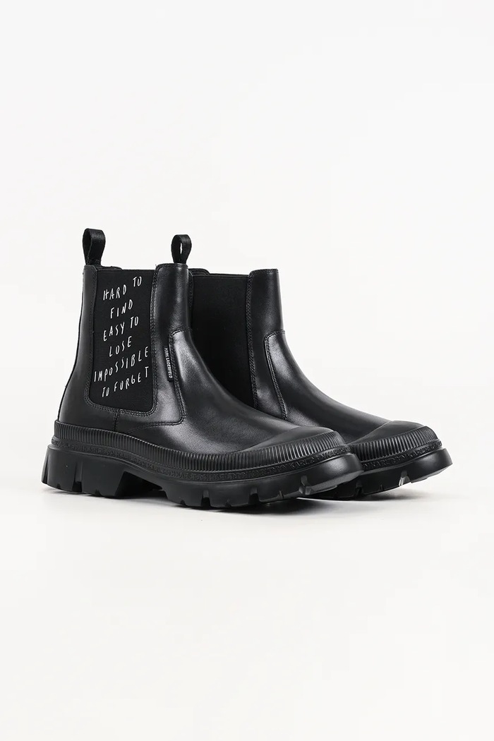 Karl Lagerfeld Sztyblety męskie skórzane Trekka KL25239.000 czarny AW26