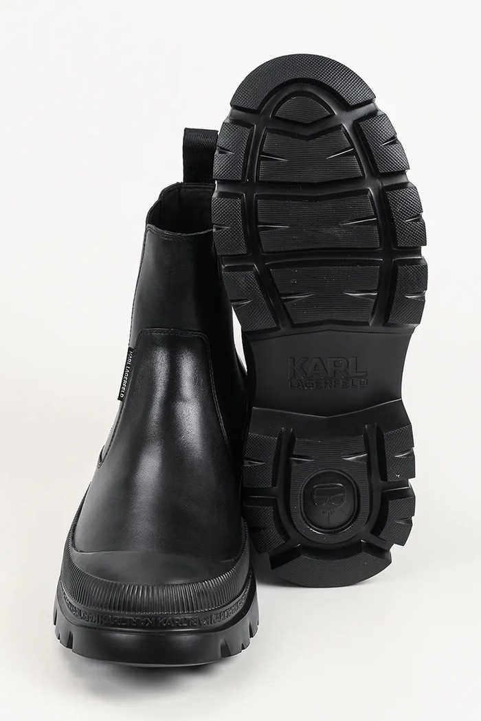 Sztyblety męskie skórzane Trekka Karl Lagerfeld czarny KL25239.000