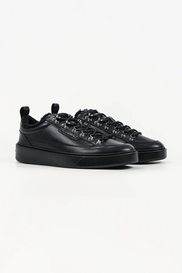 Karl Lagerfeld Flint sneakersy męskie skórzane KL53323L.00X czarny AW26