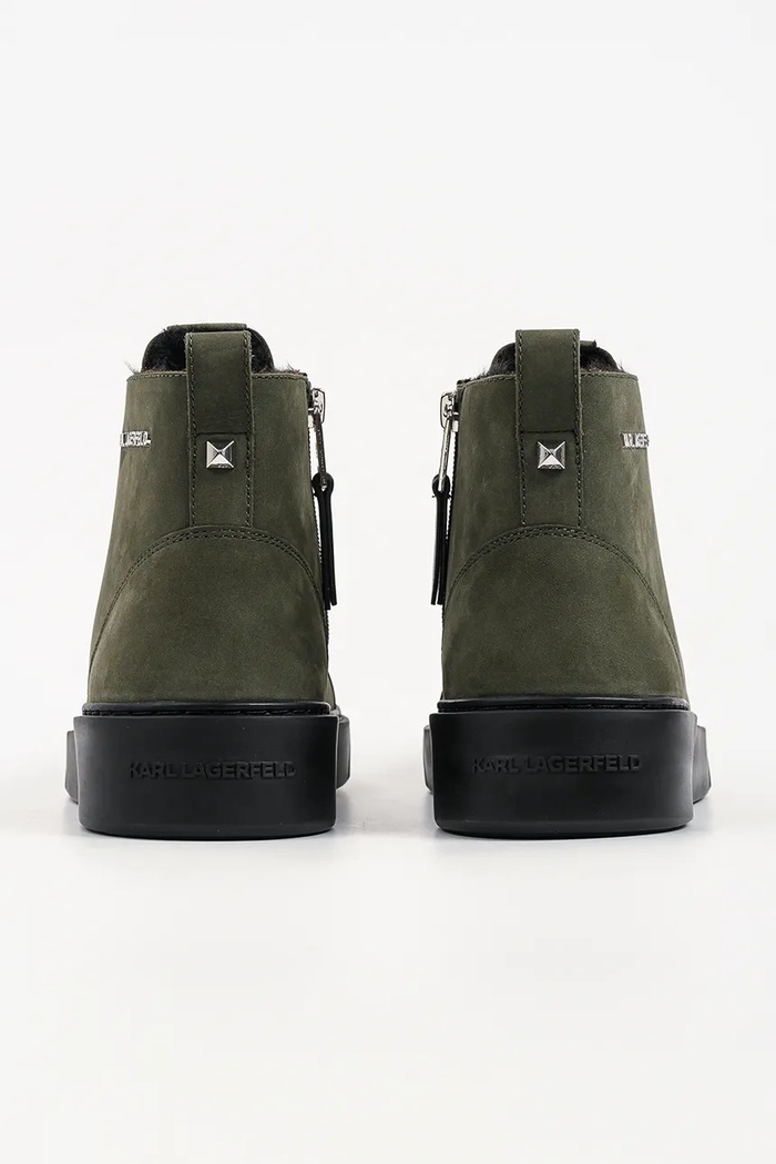 Obuwie Karl Lagerfeld Buty męskie zamszowe Flint KL53353L.2KK zielony