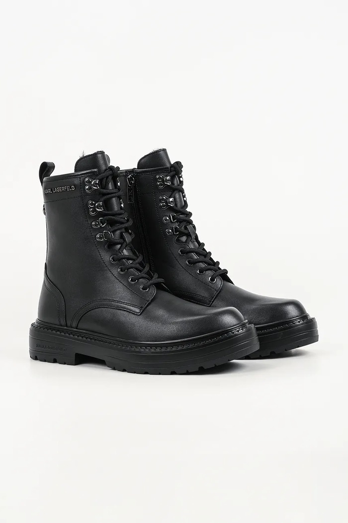 Karl Lagerfeld Trzewiki męskie skórzane Miles KL10256L.000 czarny AW26