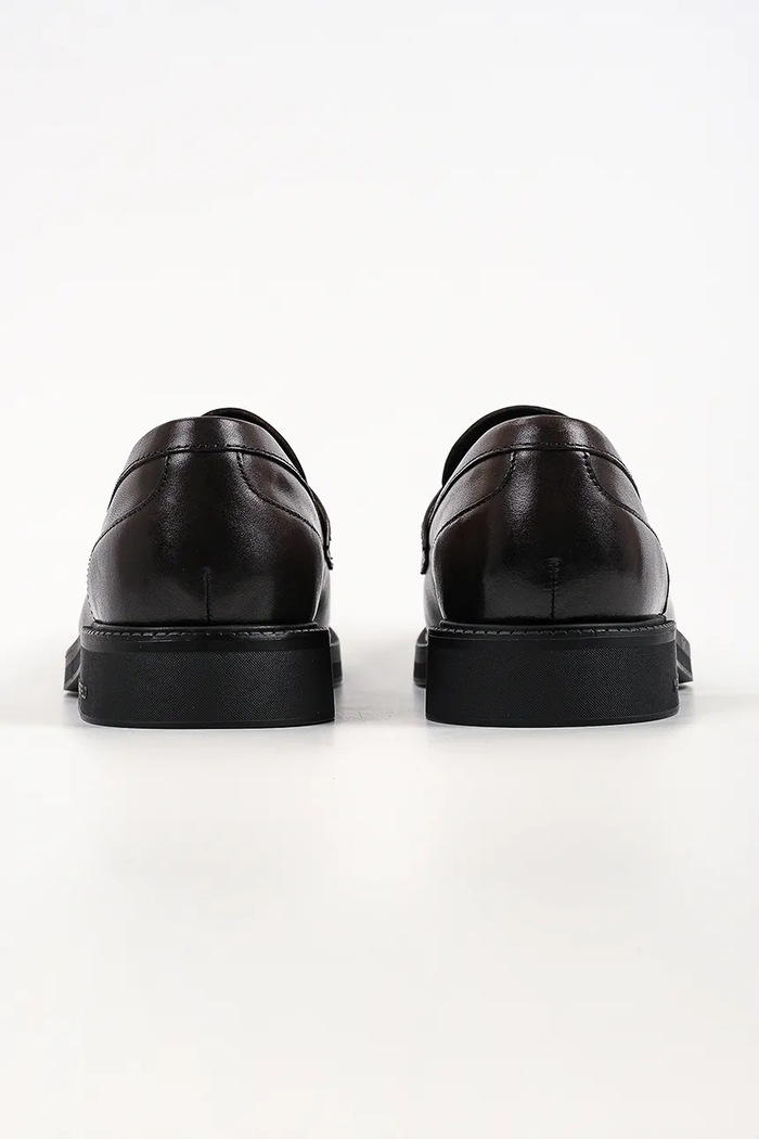 Obuwie Karl Lagerfeld Loafersy męskie skórzane Kai KL12816.044 brązowy