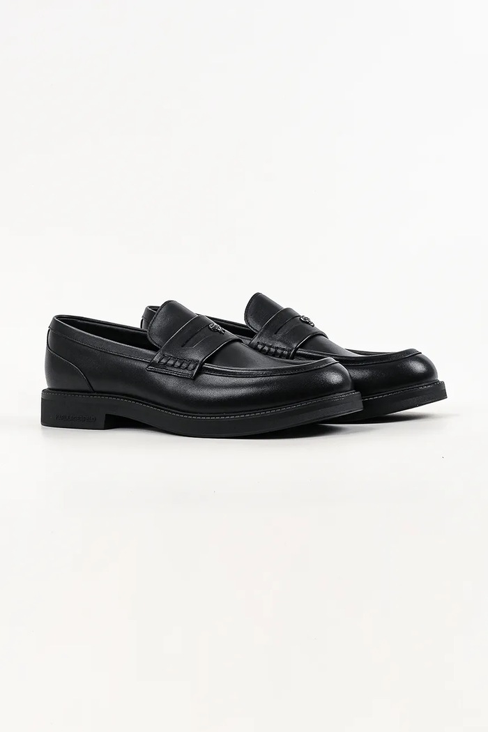 Karl Lagerfeld Loafersy męskie skórzane Kai KL12816.000 czarny AW26